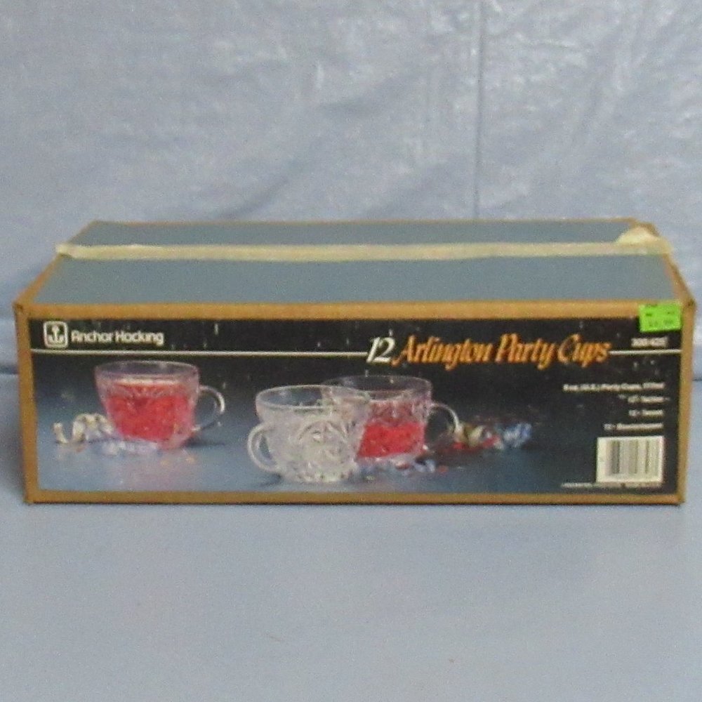 12 Anchor Hocking 6 oz Glasses Arlington Party Punch Cups NIB